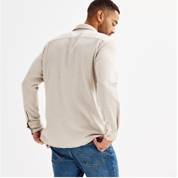 Sonoma Flannel Button-Down Shirt Oat Heather NWT 2XL - Picture 5 of 5